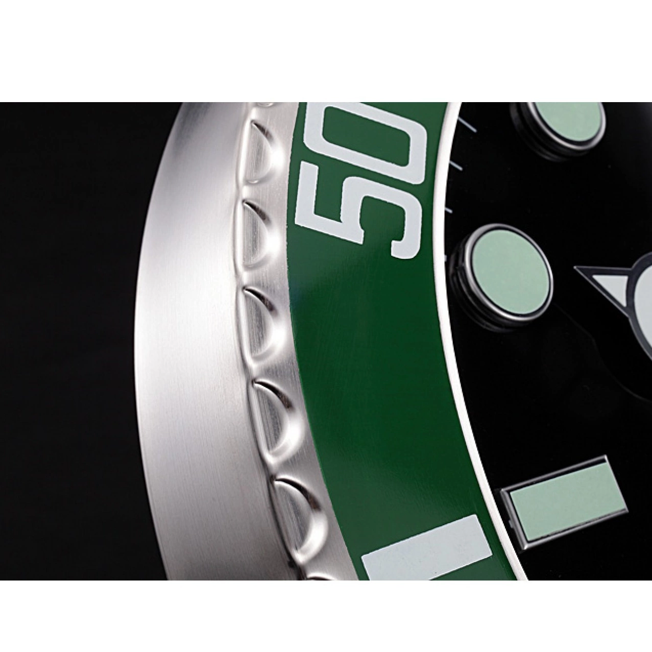 Rolex copies cheap Silver-Green Wall Clock 621912 Rolex Submariner 0819